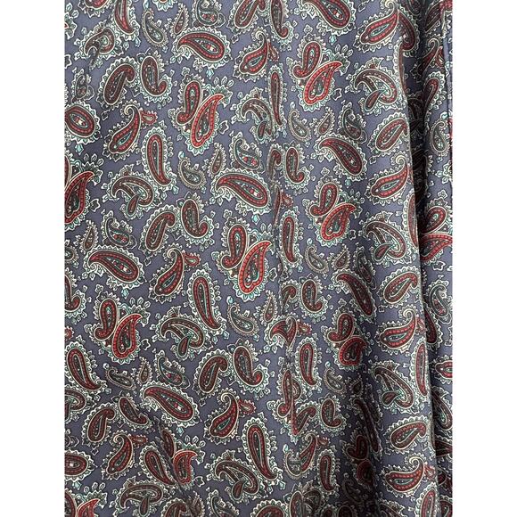 EUC Vintage State O Maine Blue Maroon Paisley Robe With Belt Pockets One Size - Picture 2 of 8